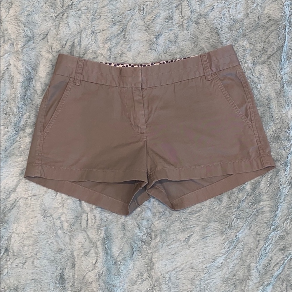 Grey J. Crew 3” Mid-Rise Chino Shorts